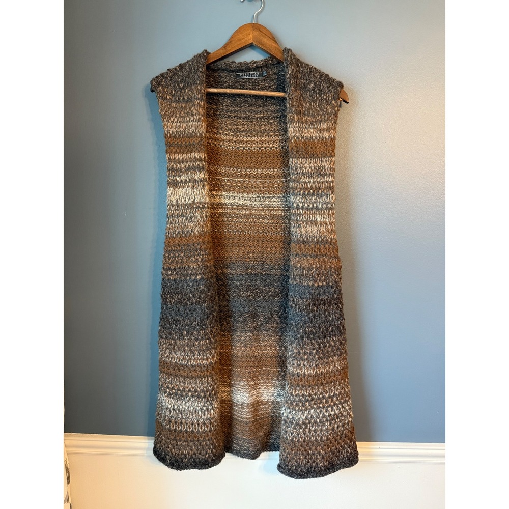 Peruvian Connection Ombre Knit Long Vest Cardigan Alpaca Blend Size‎ M